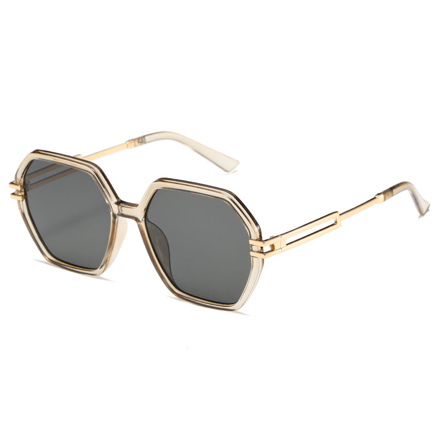 Damen modische Sonnenbrille im avantgardistischen Hexagon-Design Karnz