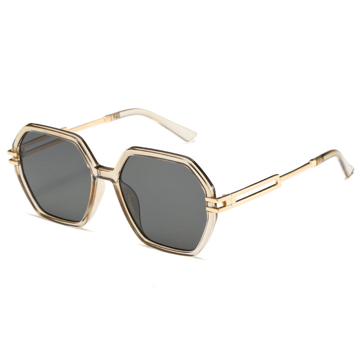 Damen modische Sonnenbrille im avantgardistischen Hexagon-Design Karnz