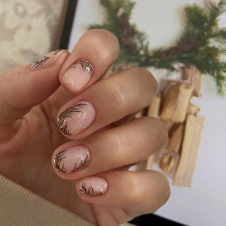 Dekoratives Press-On Nagelkunst-Set mit Feiertags-Themen-Designs Karnz