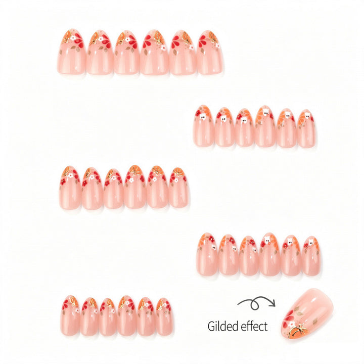 Künstlerisches saisonales Floral Druck-Nagel-Set