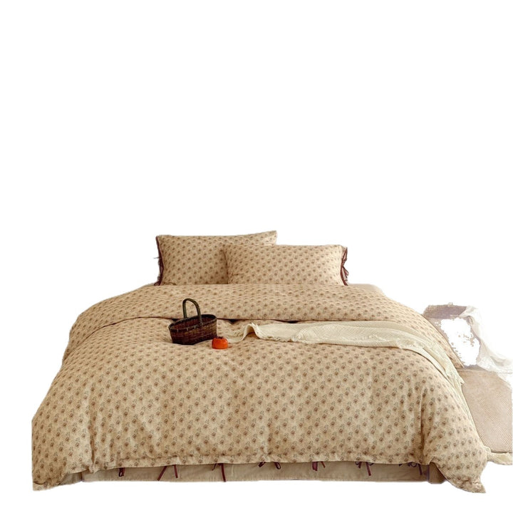 Baumwoll Percale Bettbezug Set mit Knotenverschluss Kissenbezügen