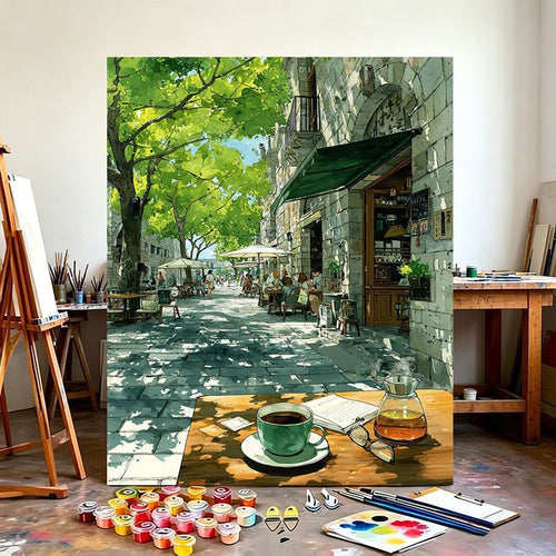 Urban Café Szene Leinwanddruck Karnz