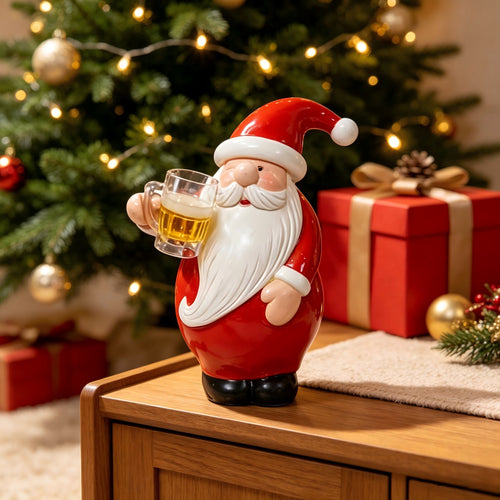 Dekorative Weihnachtsmannfigur mit Bierkrug Karnz