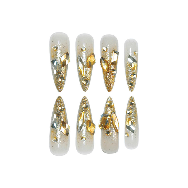 Glamouröse Stiletto Press-On Nägel mit Glitzerakzenten Karnz