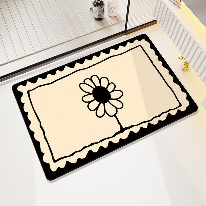 Dekorativer floral bedruckter Badematte Karnz