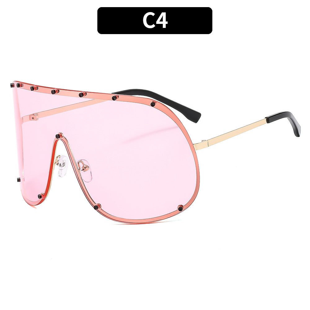Oversized Shield Sonnenbrille Statement Stil