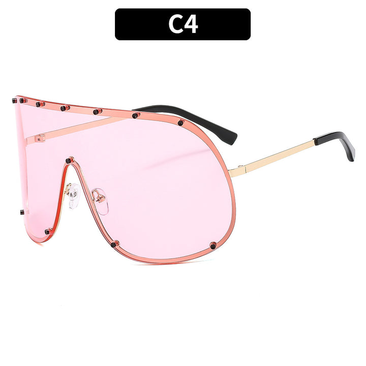 Oversized Shield Sonnenbrille Statement Stil
