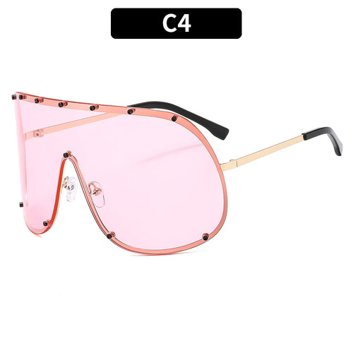 Oversized Shield Sonnenbrille Statement Stil