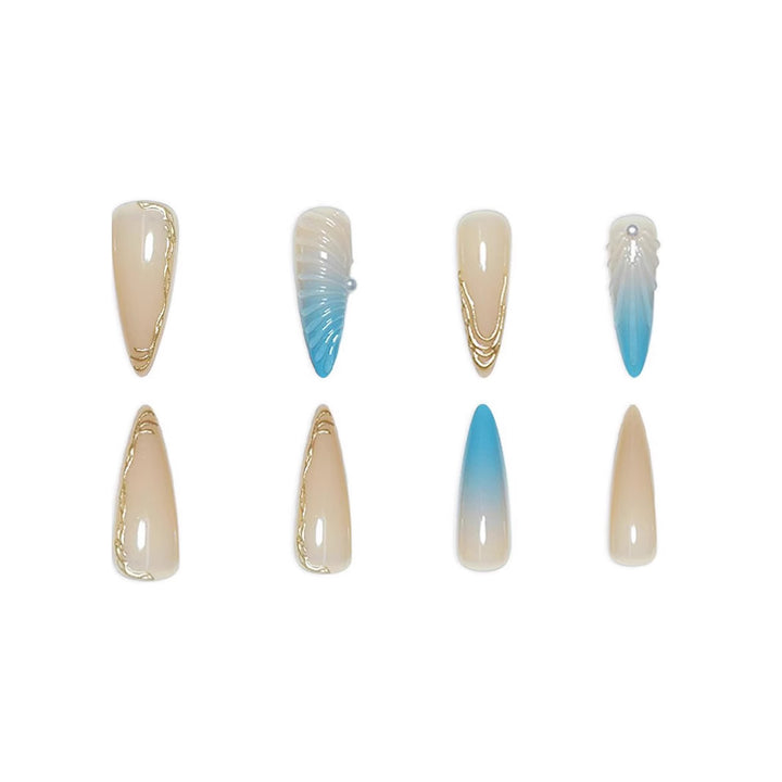 Künstlerisches Shell-Design Nagelverlängerungen Karnz