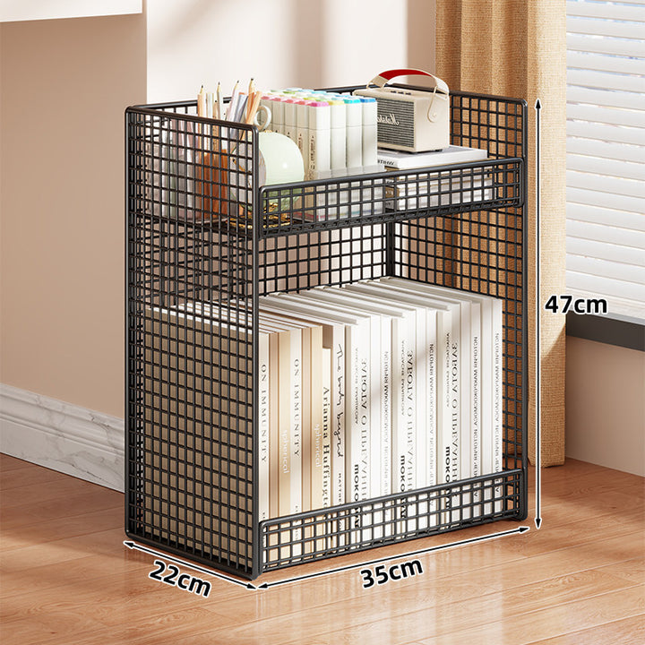 Vertikales Gitter-Mesh Doppeltes Desktop Buch- und Schreibwarenorganizer
