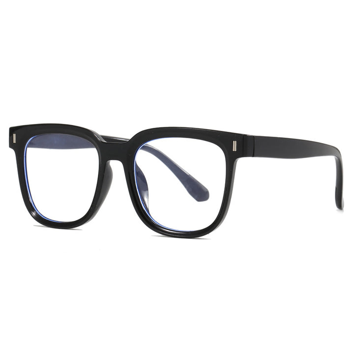 Damen modische rechteckige Brille mit blauen Gläsern Karnz