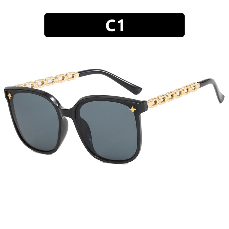 Damen modische Sonnenbrille mit trendigem Kettenrahmen Karnz