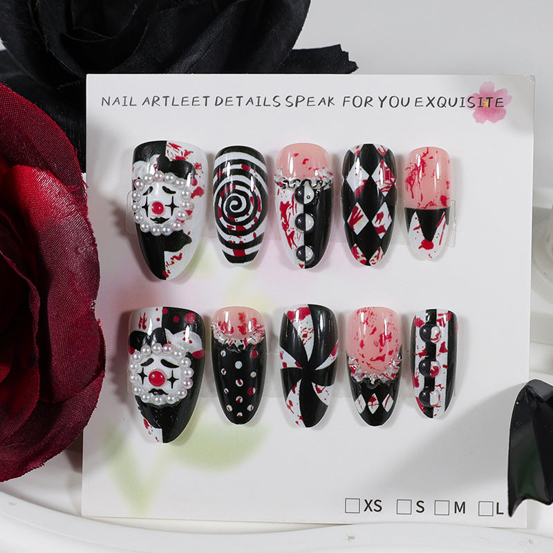 Kunstnagelset mit kreativem Gruselmotiv Karnz