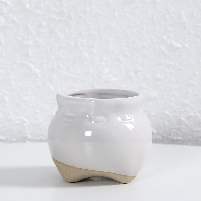 Zeitgenössische Kurvenkeramische Vase Karnz