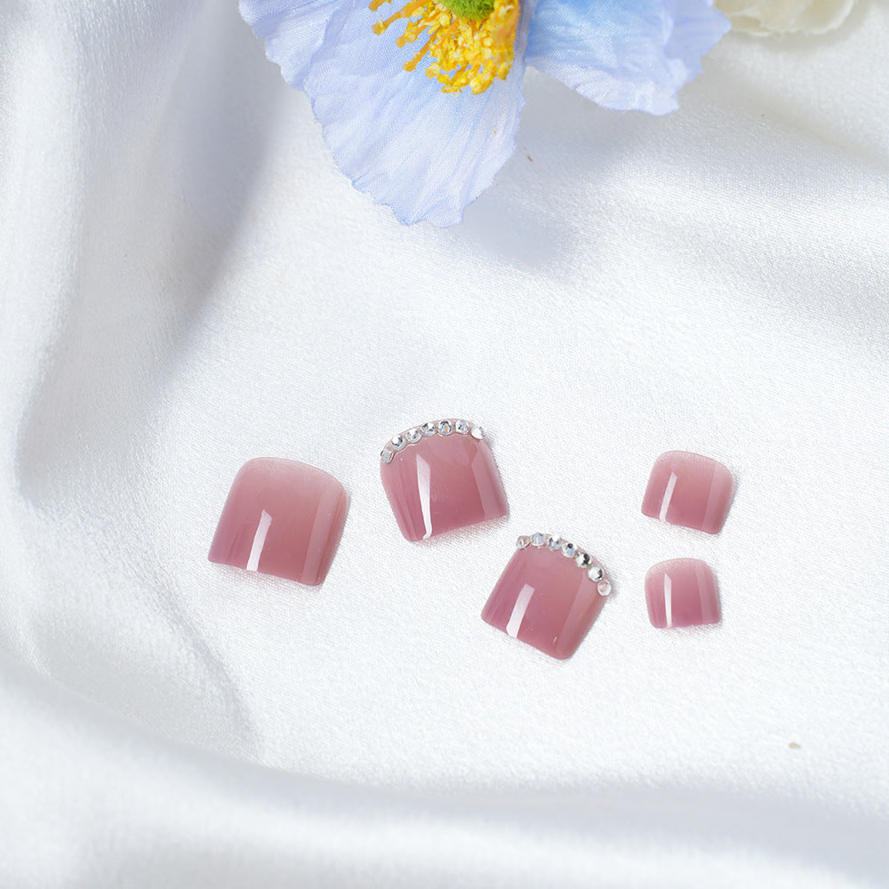Elegantes Press-On-Nagelkunst-Set mit Strass Karnz
