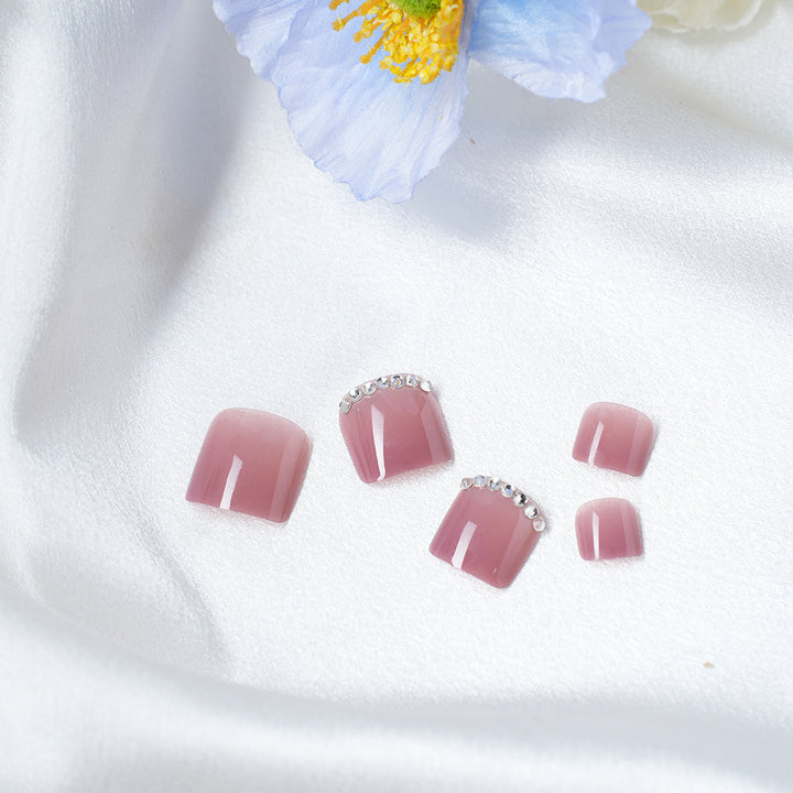 Elegantes Press-On-Nagelkunst-Set mit Strass Karnz