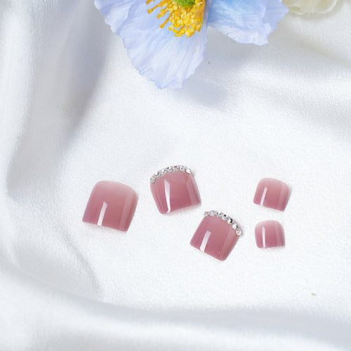 Elegantes Press-On-Nagelkunst-Set mit Strass Karnz