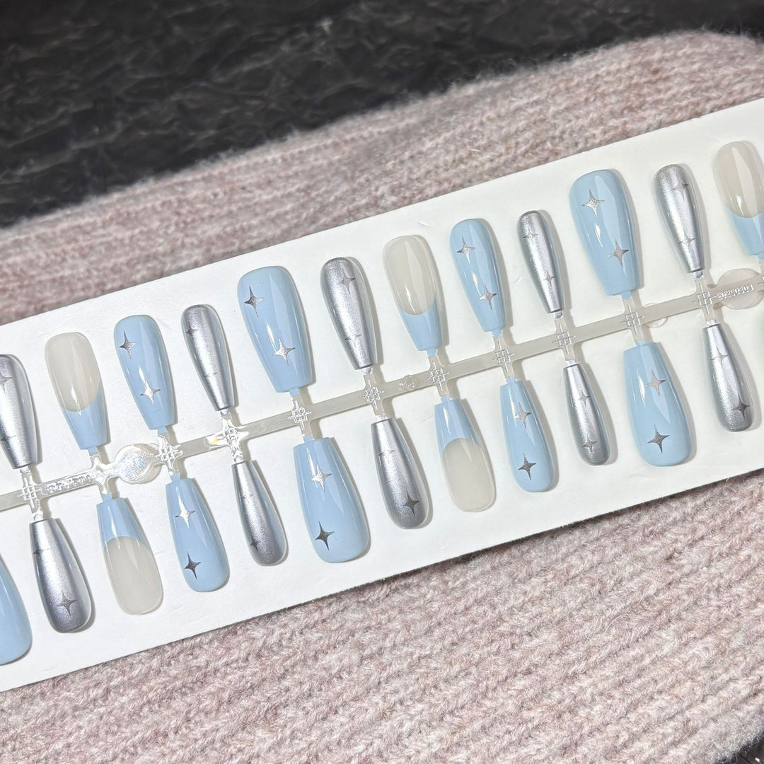 Stylisches Stern-Besetztes Press-On-Nagelset