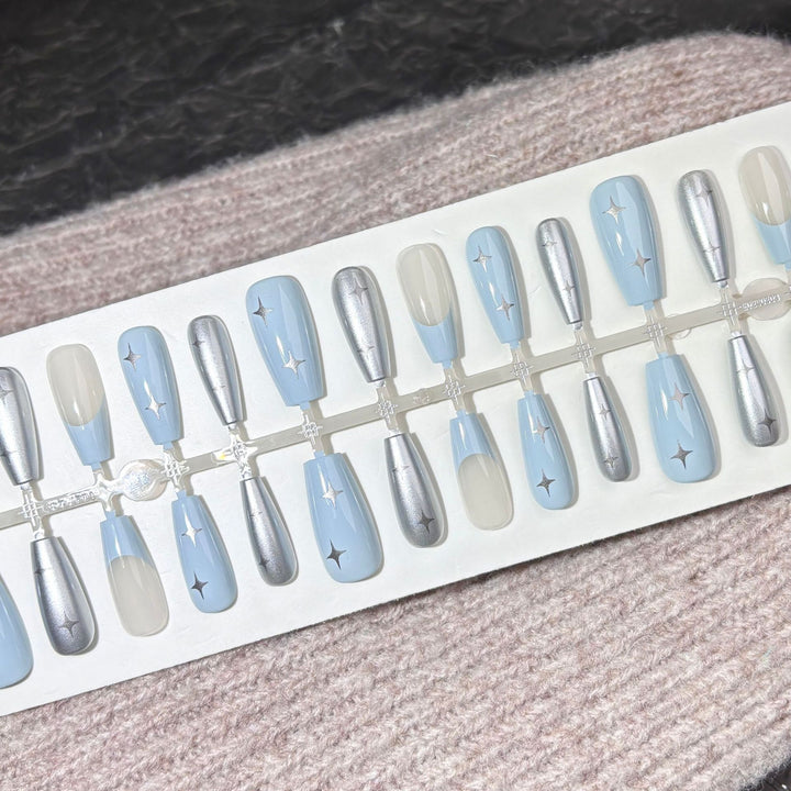 Stylisches Stern-Besetztes Press-On-Nagelset