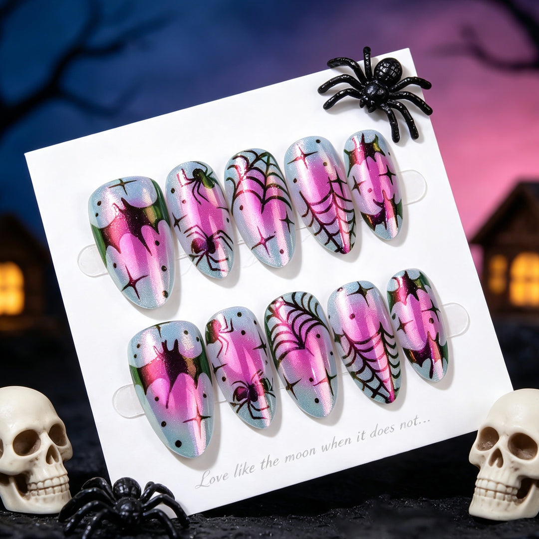 Künstlerisches Halloween-Thema Press-On Nageldesign Karnz