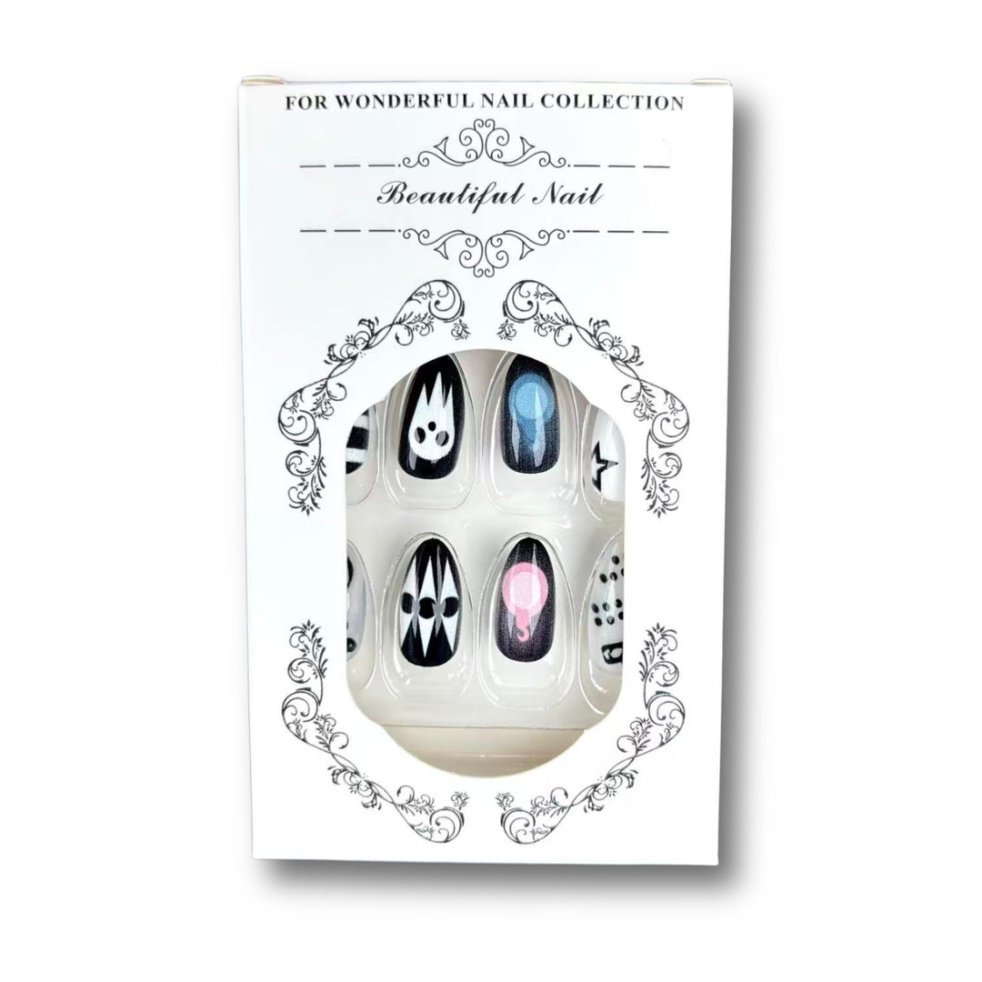 Theatrale Halloween-Themen Press-On Nagelkunst Set