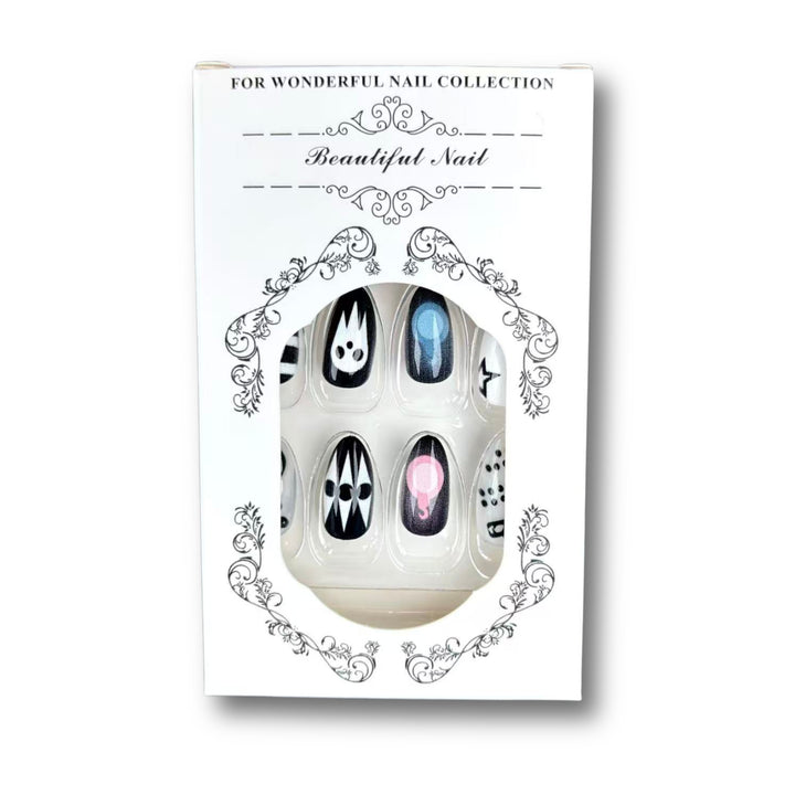 Theatrale Halloween-Themen Press-On Nagelkunst Set