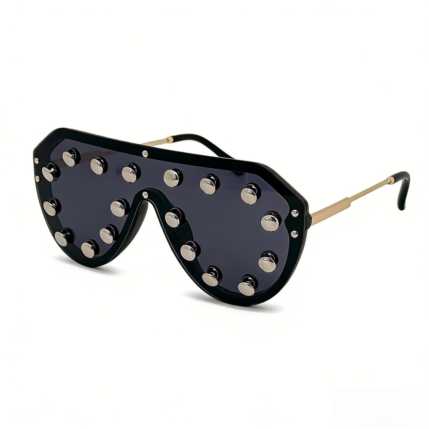 Damen trendige Sonnenbrille mit auffälligen Metallelementen Karnz