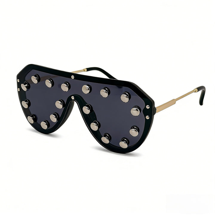 Damen trendige Sonnenbrille mit auffälligen Metallelementen Karnz