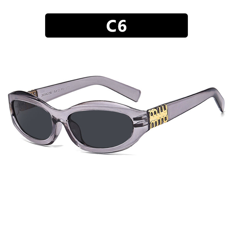 Damen modische Sonnenbrille im geschwungenen Design mit luxuriösen Details Karnz