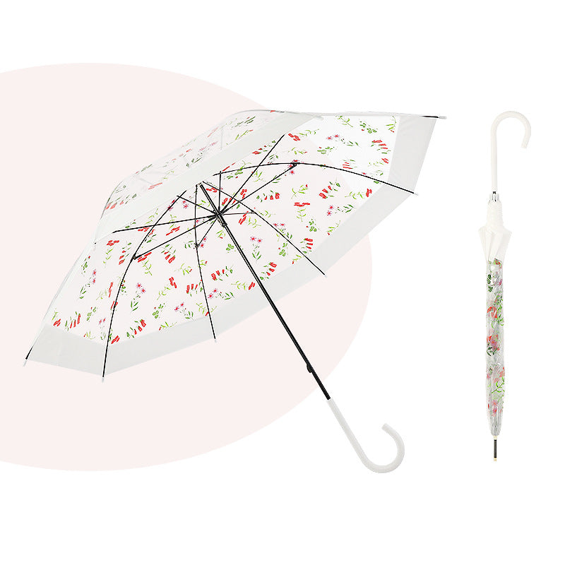 Damen Transparenter Regenschirm mit ergonomischem Griff Karnz