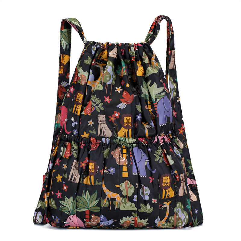 Blumenmuster Zugbeutel Rucksack Karnz