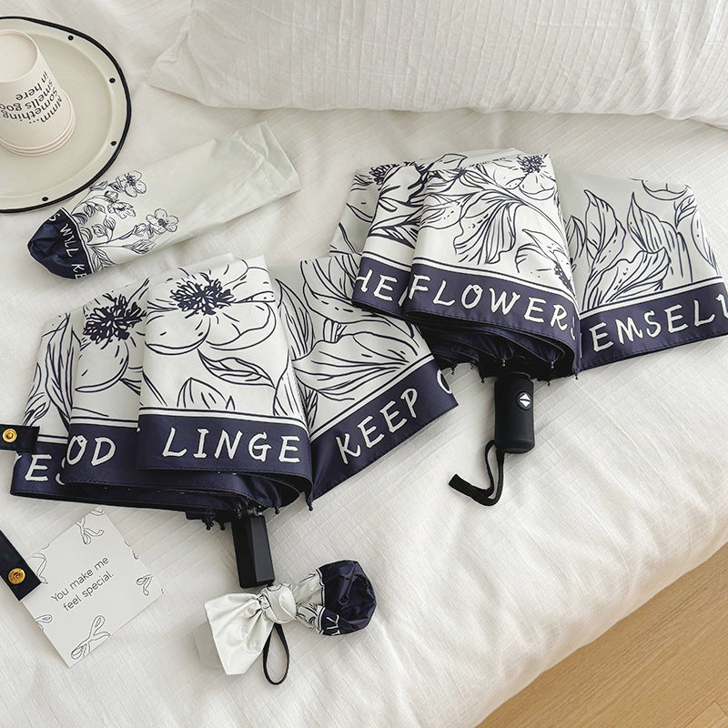 Damen Faltbarer Regenschirm mit kreativem Kunstdesign Karnz