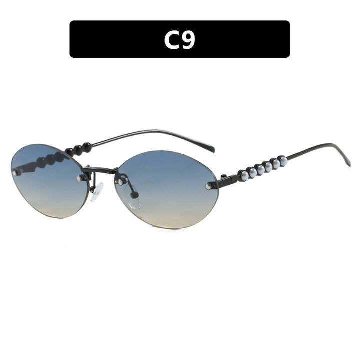 Damen stilvolle ovale Sonnenbrille mit eleganten Verzierungen Karnz