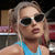 Damen trendige polygonale Sonnenbrille Karnz