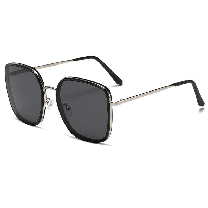 Damen quadratische Sonnenbrille mit luxuriösem Metallrahmen und UV-Schutz Karnz