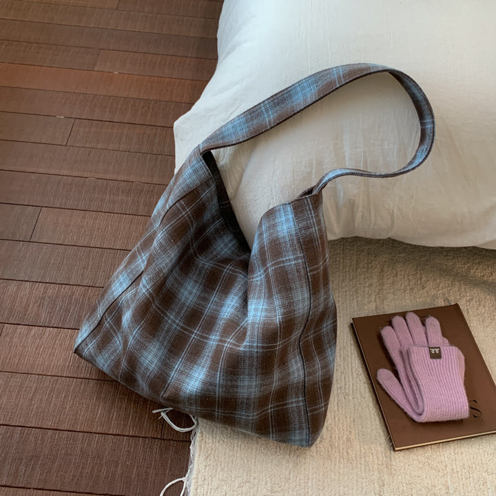 Lässige Karierte Schultertasche
