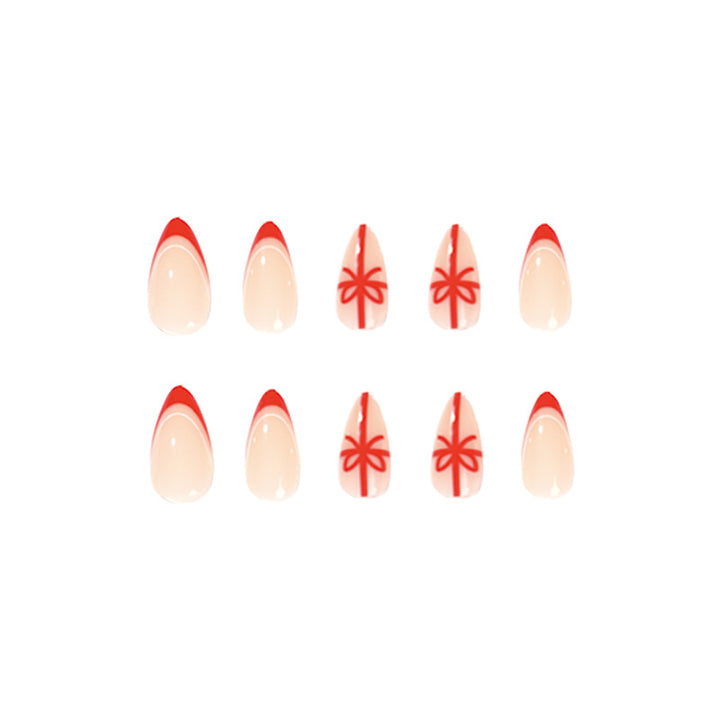 Elegante Nagelverlängerungen mit weihnachtlichem Design Karnz