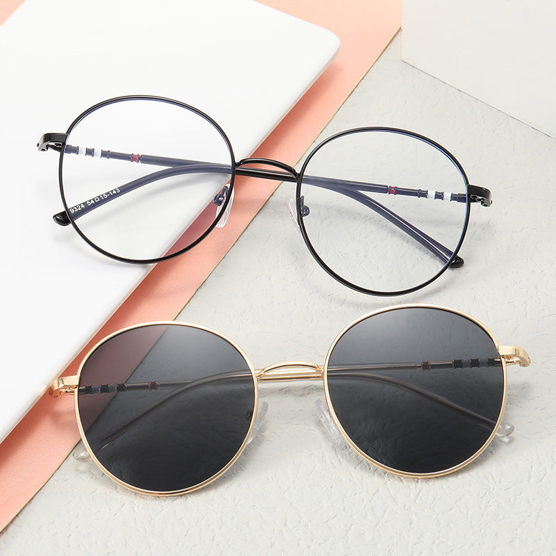 Damen modische runde Sonnenbrille mit elegantem Metallrahmen Karnz