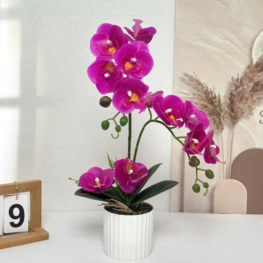 Lifelike Künstliche Orchideenpflanzenarrangement für die Heimdekoration