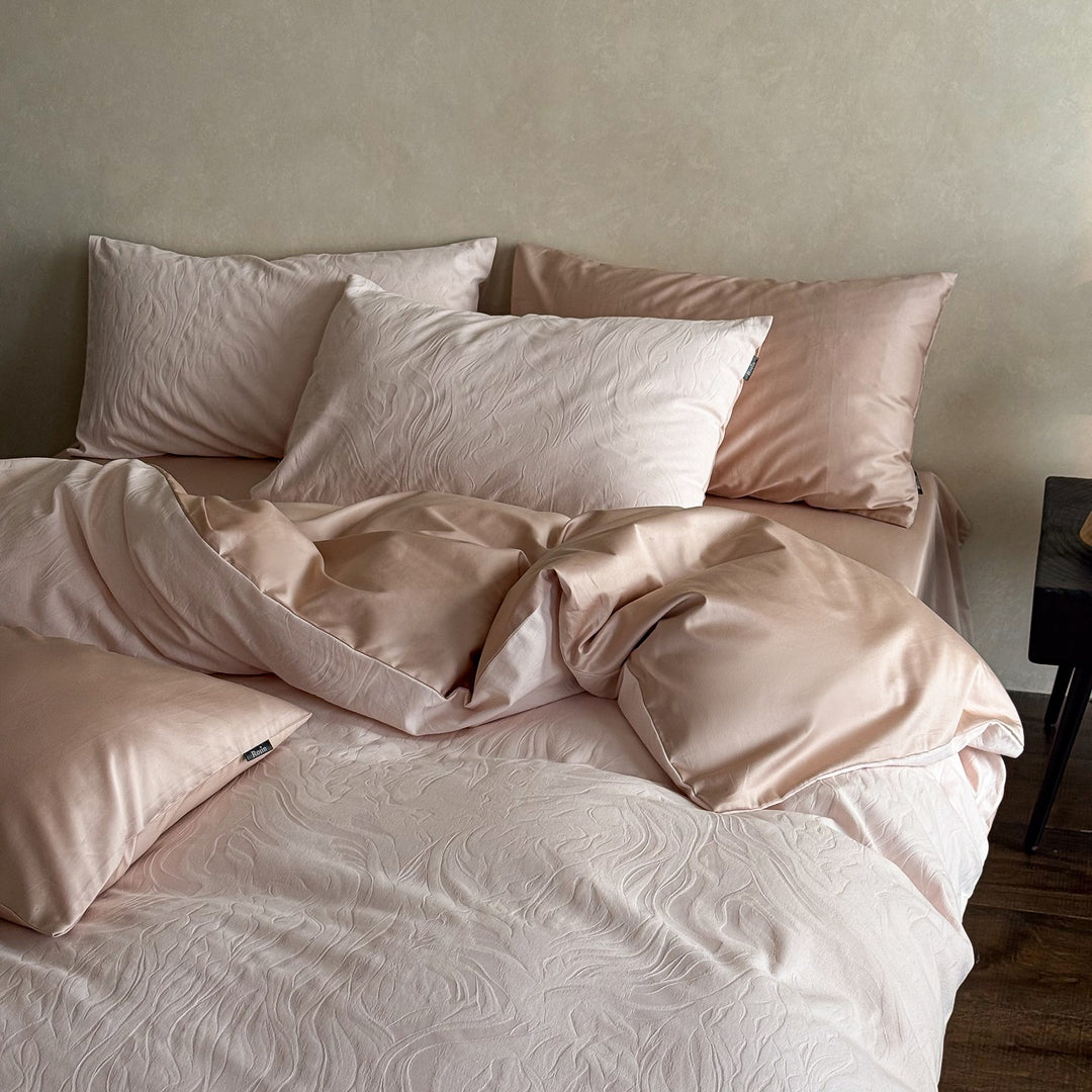 Luxus Jacquard Baumwolle Bettbezugset mit Satin Kissenbezügen