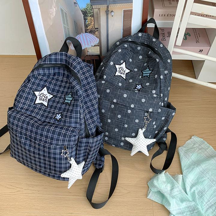 Stylischer praktischer Rucksack mit Karomuster Karnz