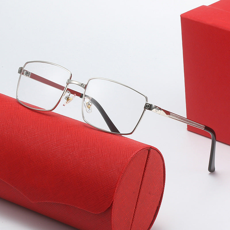 Damen modische quadratische Sonnenbrille mit elegantem Metallrahmen Karnz