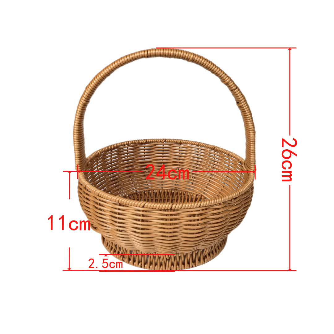 Damen handgearbeiteter Rattan Korb mit Henkel Karnz