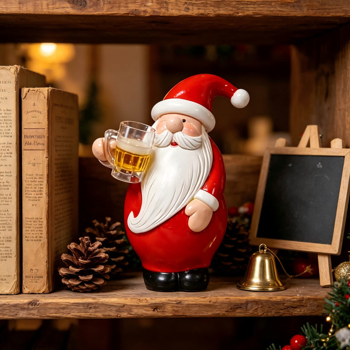Dekorative Weihnachtsmannfigur mit Bierkrug Karnz