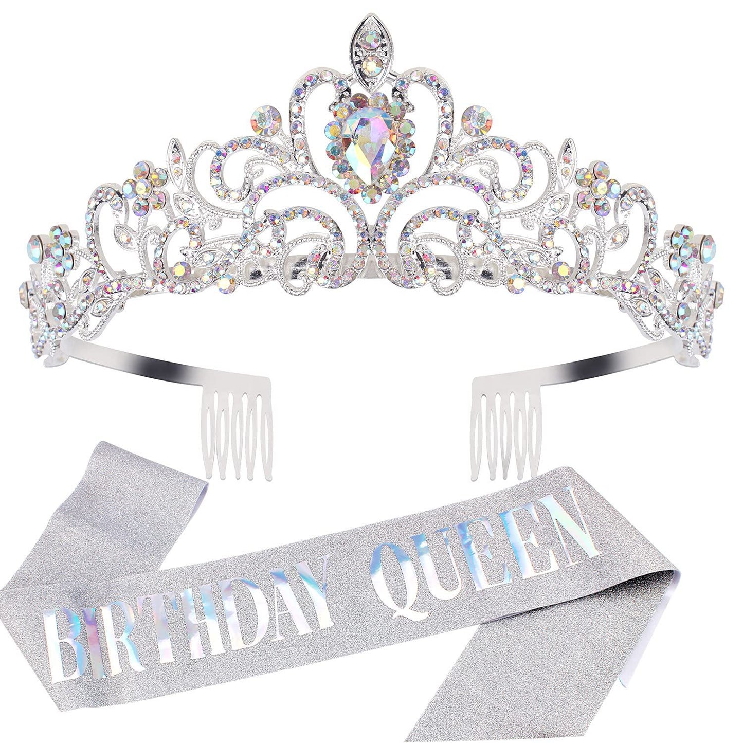 Damen Festliche Tiara mit schimmernden Strasssteinen Karnz