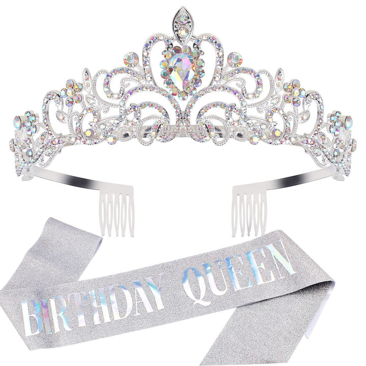 Damen Festliche Tiara mit schimmernden Strasssteinen Karnz