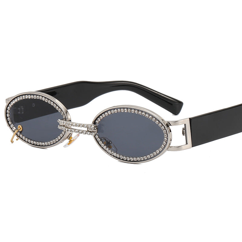 Damen extravagante modische Sonnenbrille mit strassbesetztem Rahmen Karnz
