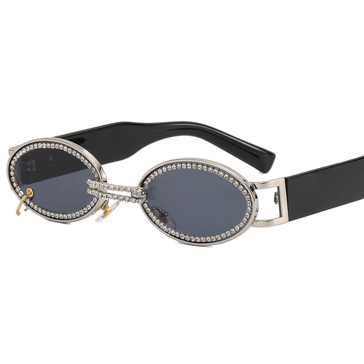 Damen extravagante modische Sonnenbrille mit strassbesetztem Rahmen Karnz