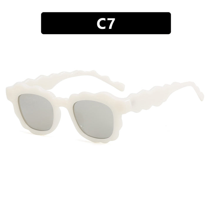 Damen modische Sonnenbrille mit gewelltem Rahmen Karnz