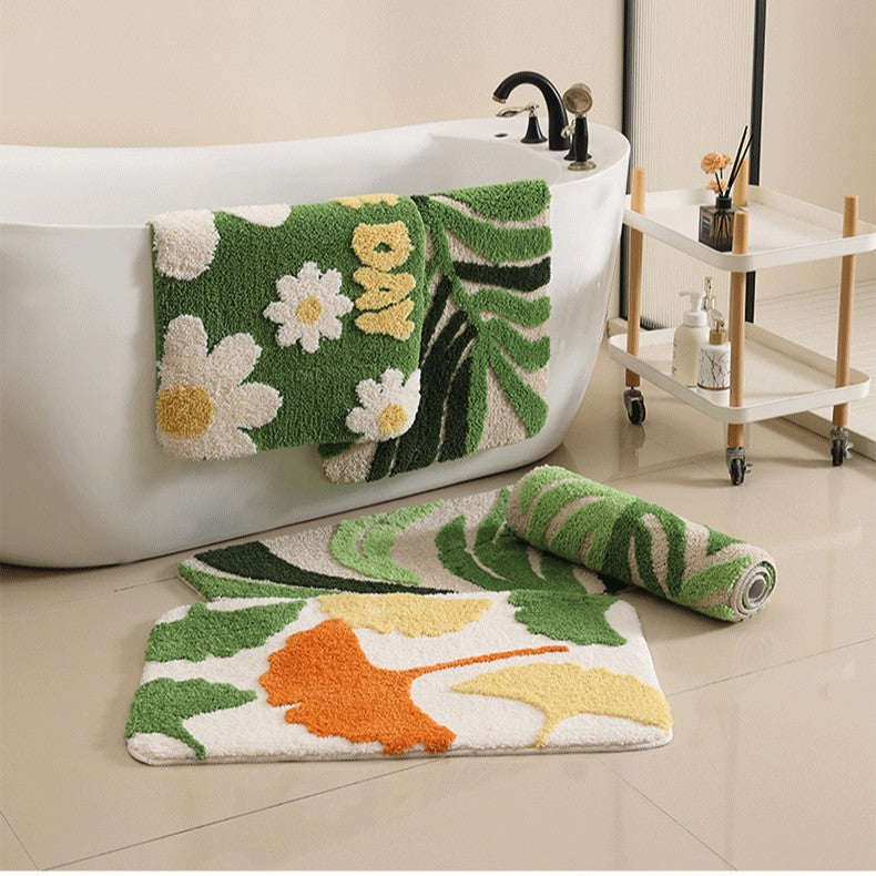 Blatt Design Badteppich